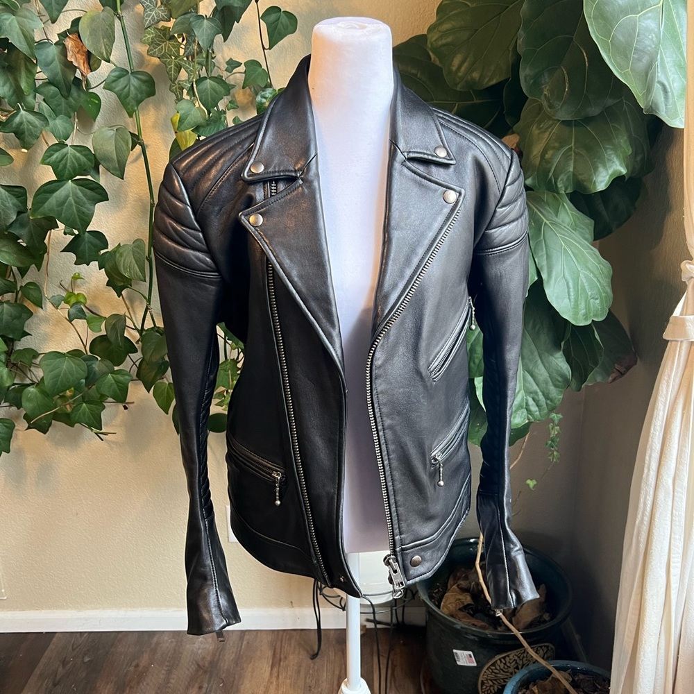 Temple of Jawnz Leather Moto Jacket | small